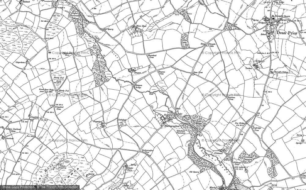 Old Map of Historic Map covering Beara Common in 1886