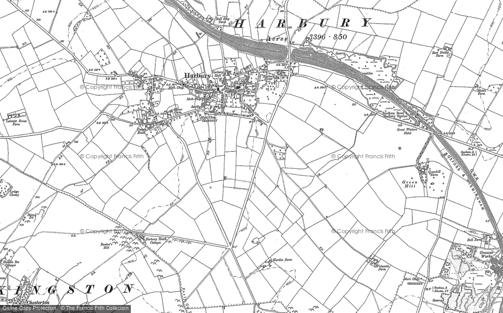 Old Map of Historic Map covering Bunker's Hill in 1885