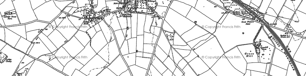 Old map of Harbury in 1885