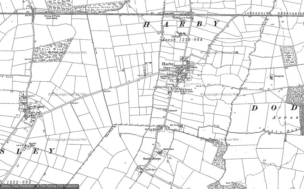 Old Map of Harby, 1899 - 1904 in 1899