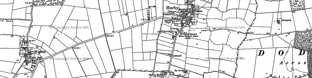Old map of Harby in 1899