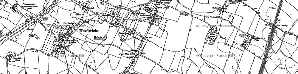 Old map of Hardeicke in 1883