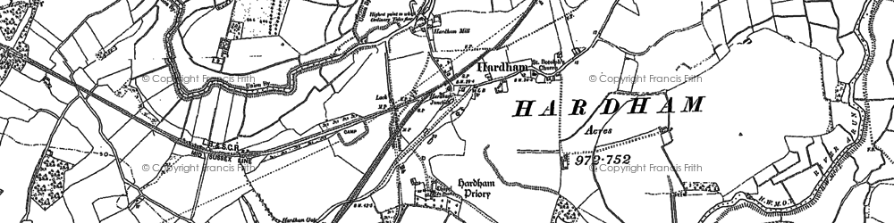 Old map of Hardham in 1895