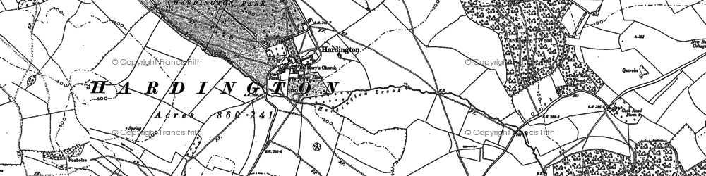 Old map of Hardington in 1884