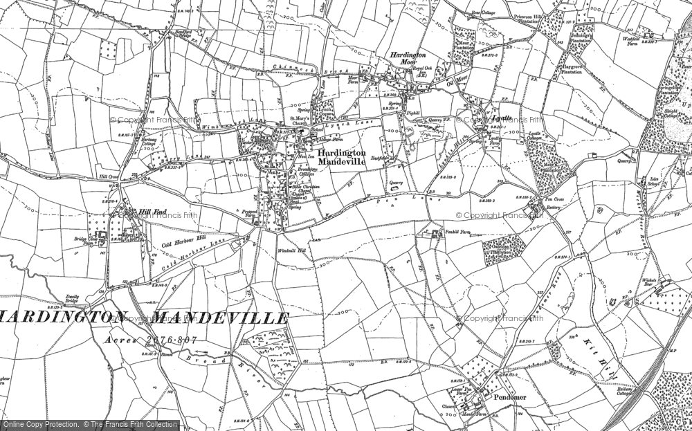 Old Map of Hardington Mandeville, 1886 in 1886