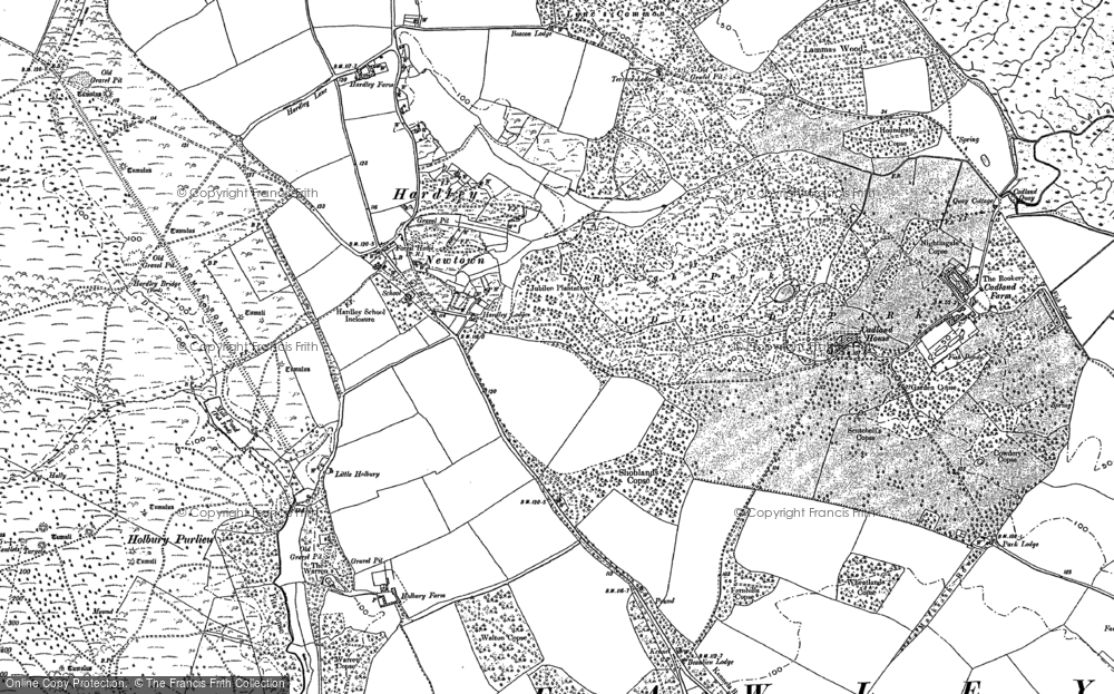 Old Map of Historic Map covering Little Holbury in 1895