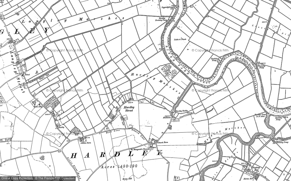 Old Map of Hardley Street, 1881 - 1884 in 1881