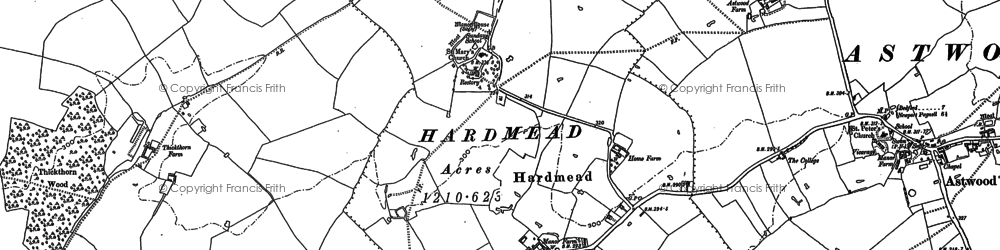 Old map of Hardmead in 1899
