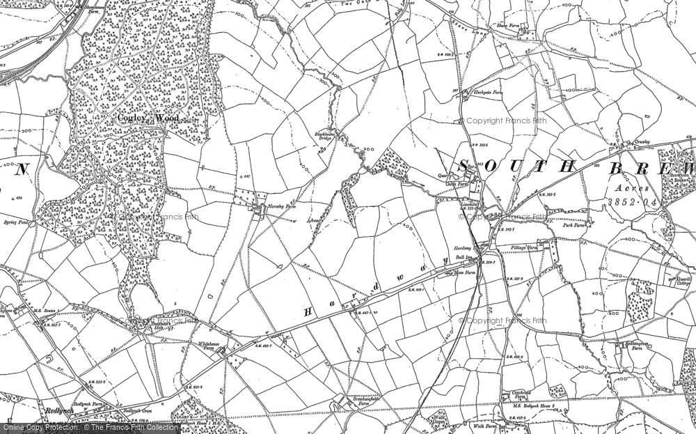 Old Map of Hardway, 1884 - 1902 in 1884