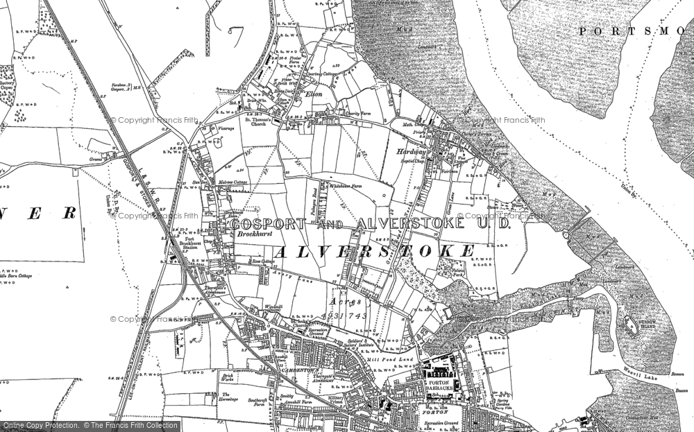 Old Map of Hardway, 1895 - 1907 in 1895
