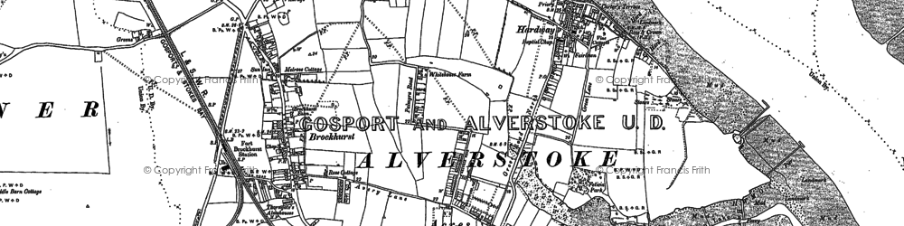 Old map of Bridgemary in 1895