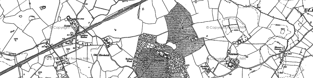 Old map of Hardwick in 1874