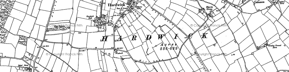 Old map of Hardwick in 1883