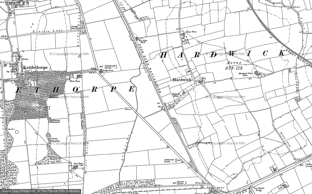 Old Map of Hardwick, 1885 in 1885