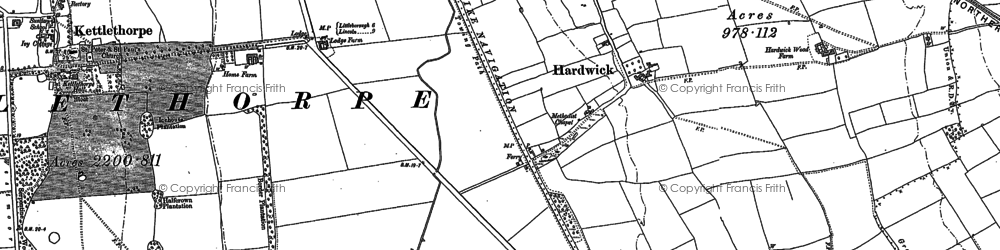 Old map of Hardwick in 1885