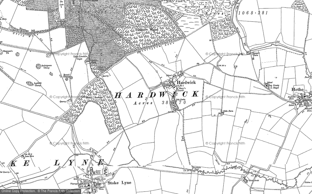 Old Map of Hardwick, 1898 - 1920 in 1898