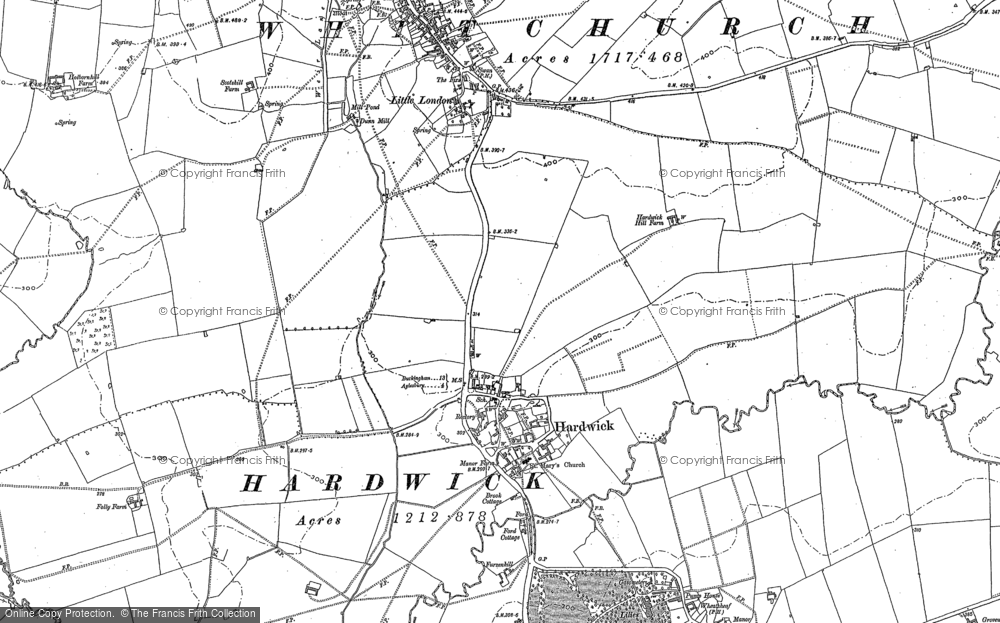Old Map of Hardwick, 1898 in 1898