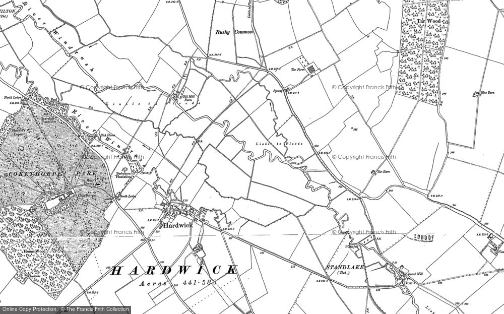 Old Map of Historic Map covering Breach Farm Cott in 1898