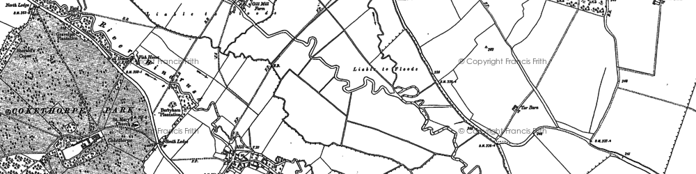 Old map of Breach Farm Cott in 1898
