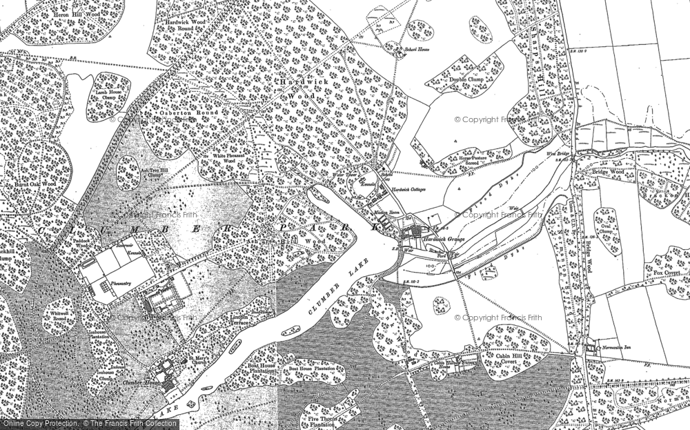 Old Map of Hardwick Village, 1884 - 1897 in 1884