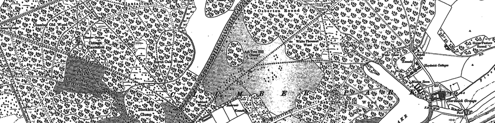 Old map of Clumber Park in 1898
