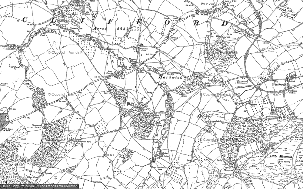 Old Map of Historic Map covering Pen-y-Park in 1903