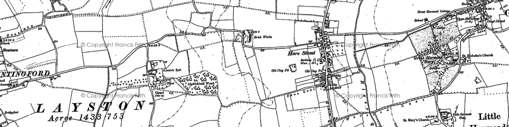 Old map of Hare Street in 1896