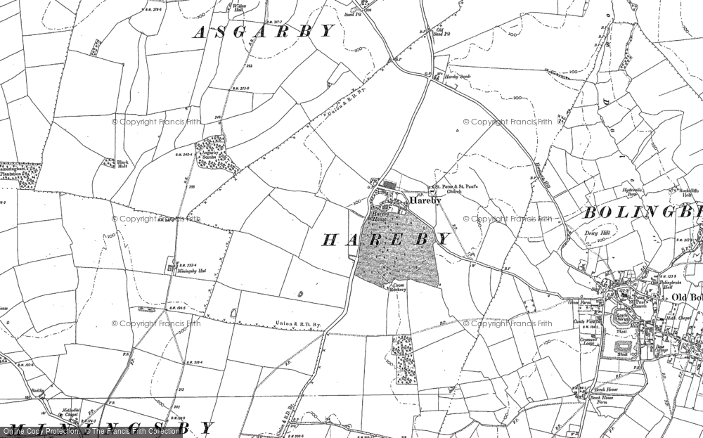 Old Map of Hareby, 1887 in 1887