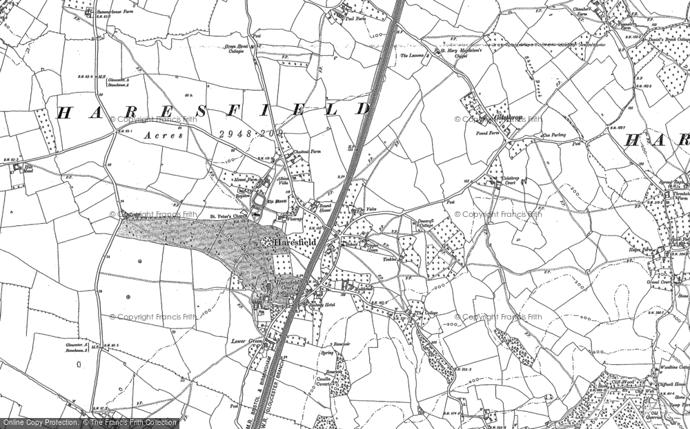 Old Map of Historic Map covering Little Haresfield in 1882