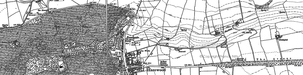 Old map of Harewood in 1888