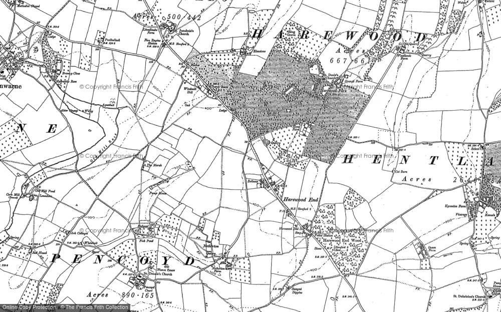 Old Map of Harewood End, 1887 in 1887