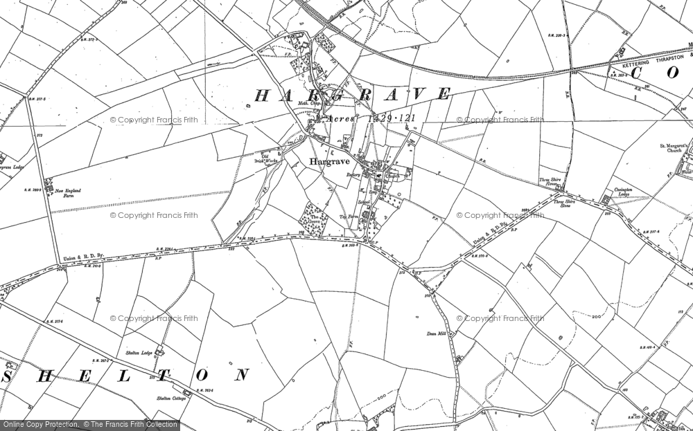 Old Map of Hargrave, 1884 - 1899 in 1884