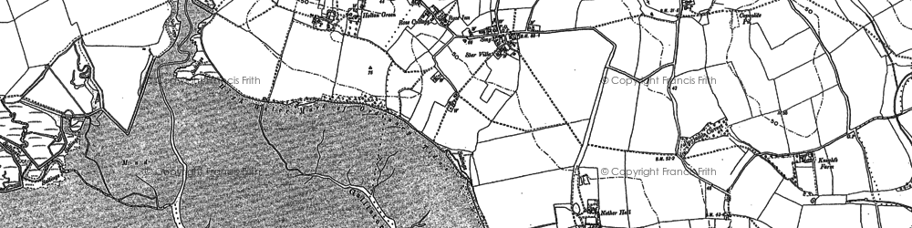 Old map of Harkstead in 1881
