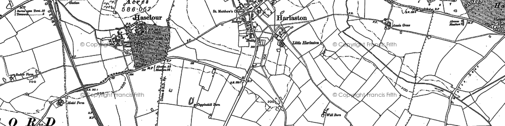 Old map of Harlaston in 1882