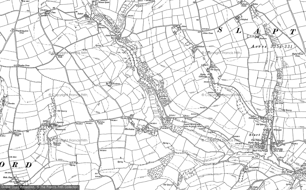Old Map of Historic Map covering Alston in 1884