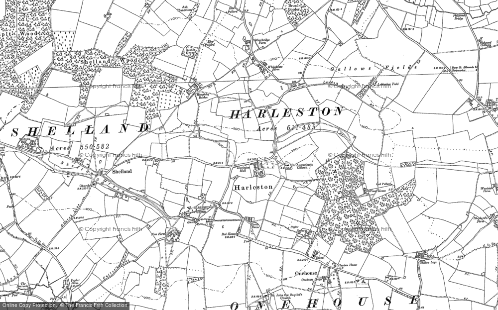Old Map of Harleston, 1884 in 1884