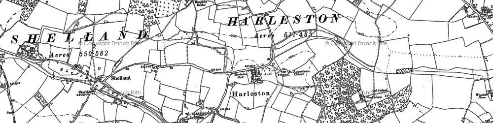Old map of Harleston in 1884