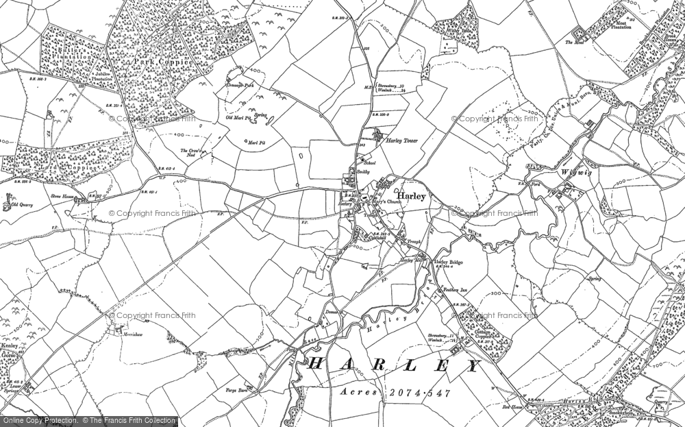 Old Map of Harley, 1882 in 1882
