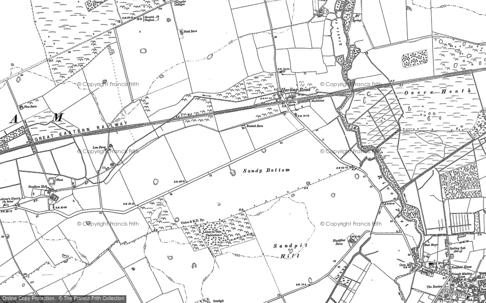 Old Map of Harling Road, 1882 in 1882