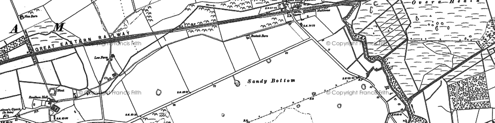 Old map of Harling Road in 1882