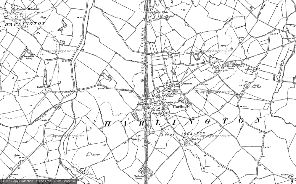 Old Map of Harlington, 1881 - 1882 in 1881