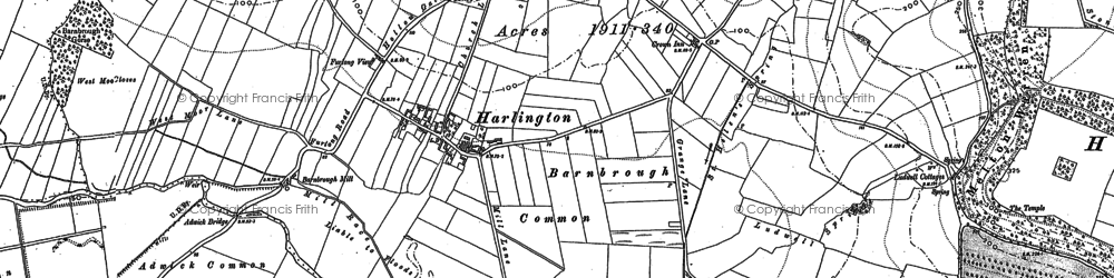 Old map of Harlington in 1890