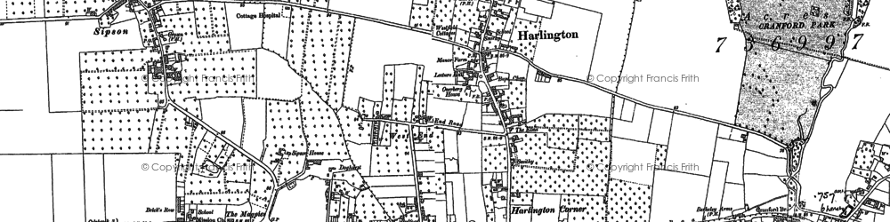 Old map of Harlington in 1894