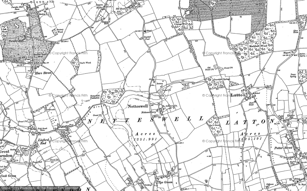 Historic Ordnance Survey Map Of Harlow 1895 Francis Frith   Harlow 1895 Hosm34599 Large 