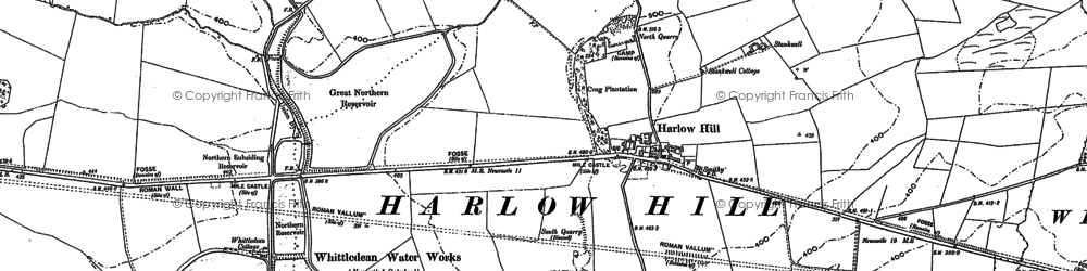 Old map of Harlow Hill in 1895