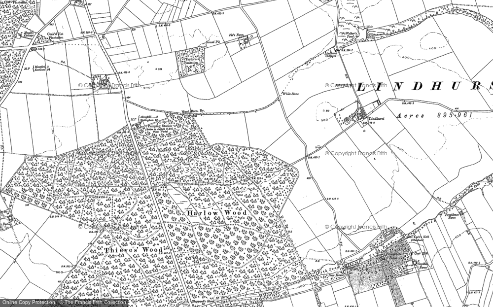 Old Map of Harlow Wood, 1883 - 1898 in 1883