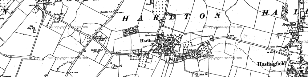 Old map of Harlton in 1886