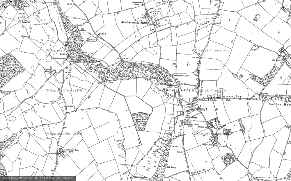 Old Map of Harmer Hill, 1880 in 1880