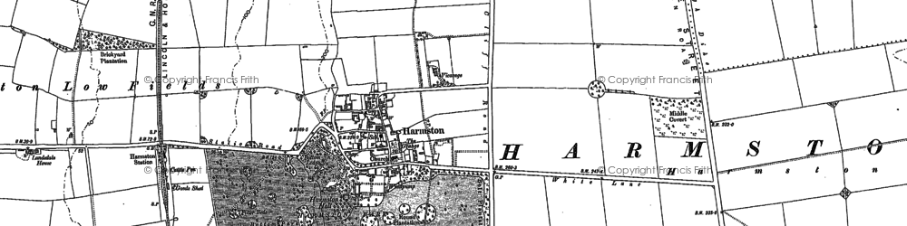 Old map of Harmston in 1886