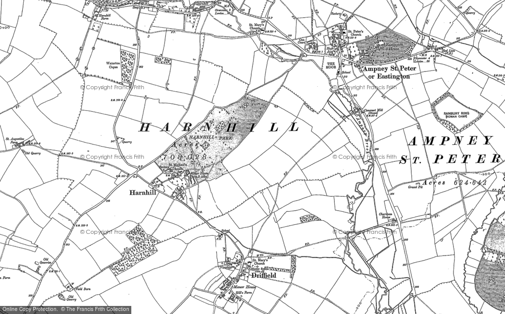 Old Map of Harnhill, 1882 in 1882
